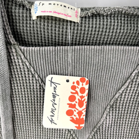 Free People Waffle Knit Hoodie Sweatshirt Light Green Sz XS NWT Retail $128 - Picture 3 of 5